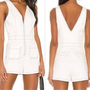 superdown revolve white stitched romper